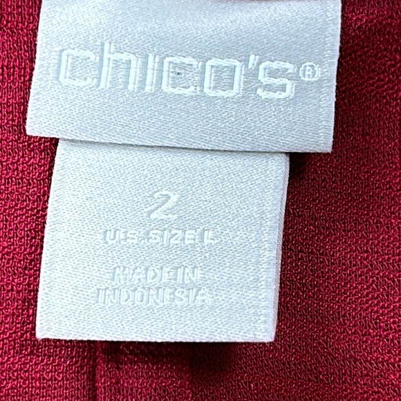 Chico’s size 2 (Size Large), maroon dolman sleeve tunic. Round neck, 3/4 sleeves - Picture 2 of 12